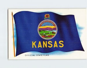 Postcard Official State Flag Kansas USA