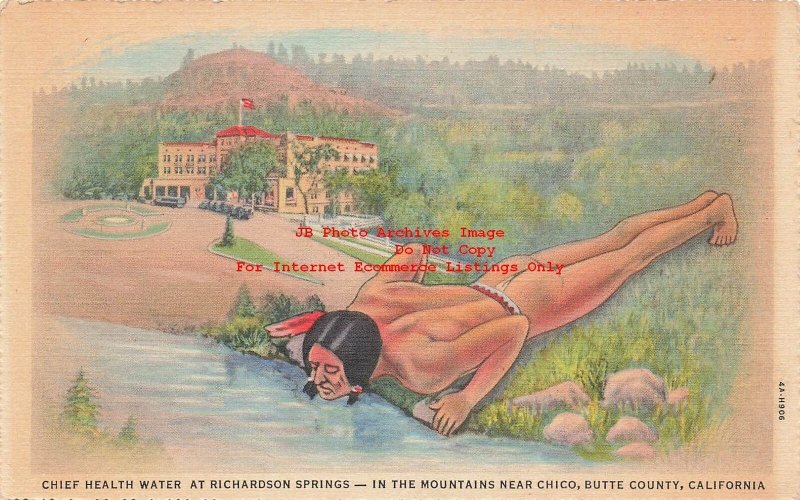 Advertising Postcard, Chief Health Water, Richardson Springs, California