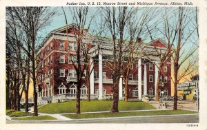 ALBION, MI Michigan  PARKER INN HOTEL  Roadside  CALHOUN CO  1944 Linen Postcard