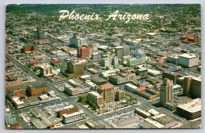 Phoenix Arizona~Air View of City~Vintage Postcard