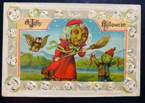 Mint Usa Picture Postcard Cover A Jolly Halloween