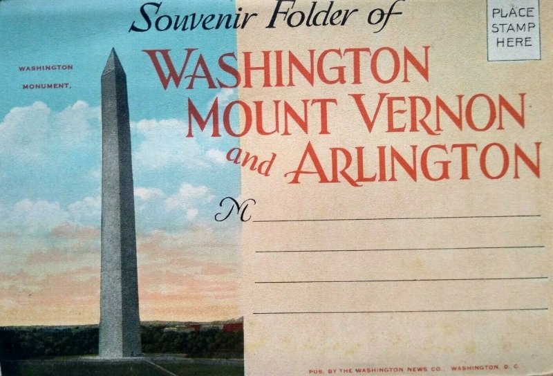 c.1920 Washington DC Arlington Vintage Postcard Souvenir Folder