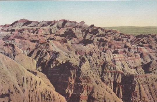 Lost Trail Barrier The Badlands Nat Monument South Dakota Hand Colored Albertype