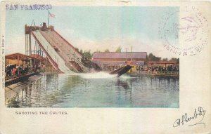 United States San Francisco California shooting the chutes old postcard 