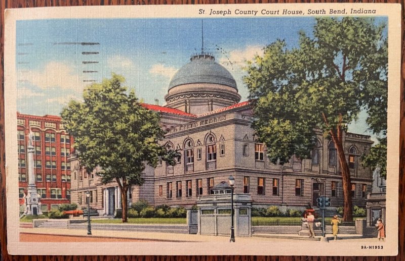 Vintage Postcard 1953 St. Joseph County Court House, South Bend, Indiana (IN)