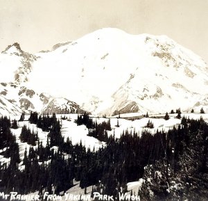 RPPC Mount Rainier Grom Yakima Park Ellis 1920s Washington Pacific NW PCBG6C