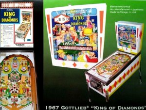 King Of Diamonds Pinball Machine Art Collage Ready To Frame Artwork Retro Game