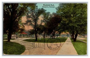 1913 Postcard Humboldt Park Emporia Kansas Vintage Standard View Card