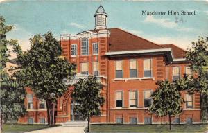B4/ Manchester Iowa Ia Postcard 1921 High School Building