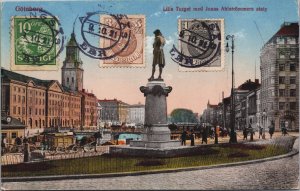 Sweden Gothenburg Goteberg Lilis Torget med Jonas Ahistrom Vintage Postcard C098
