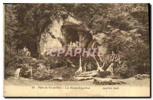 Old Postcard gardens Versailles Baths of Apollo