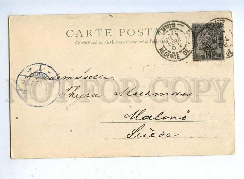 192432 TUNIS avenue de la Marine Vintage RPPC 1902 year