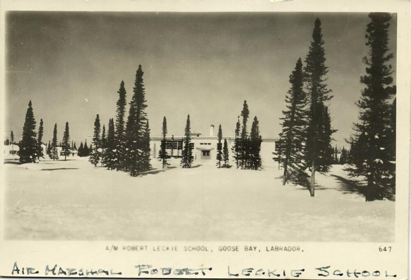 canada, LABRADOR, Goose Bay, Robert Leckie School (1955) RPPC Postcard