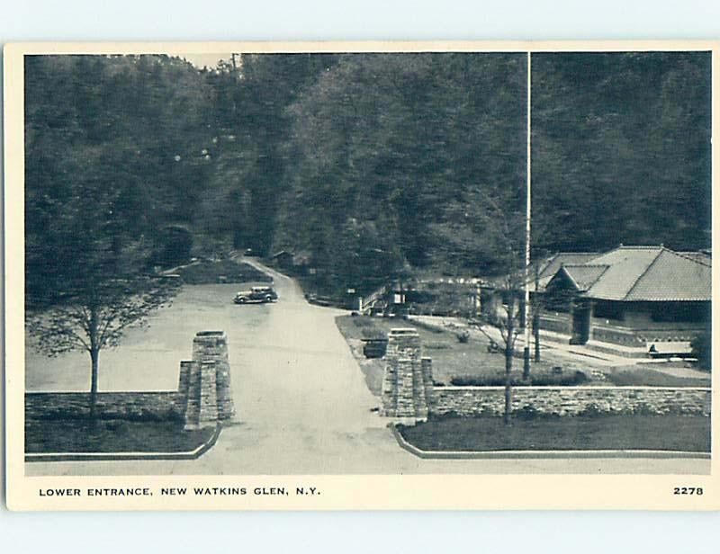 Unused 1930's PARK SCENE New Watkins Glen New York NY hk9047