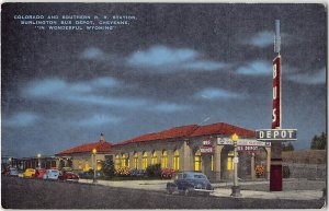 Colorado & Southern RR Station Burlington Bus Depot Cheyenne WY Vintage Postcard