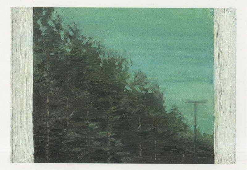 Dusk Sussex Artist Forest Woods Edward Hopper Style Painting Postcard