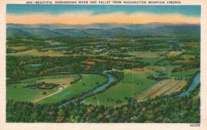 Vintage Postcard Beautiful Shenandoah River And Valley Massanutten Mts. Virginia