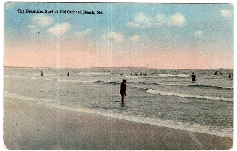 The Beautiful Surf at Old Orchard Beach, Me.