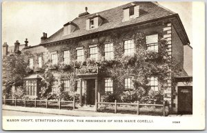 Mason Croft Stratford-On-Avon Miss Marie Corelli Residence England Postcard