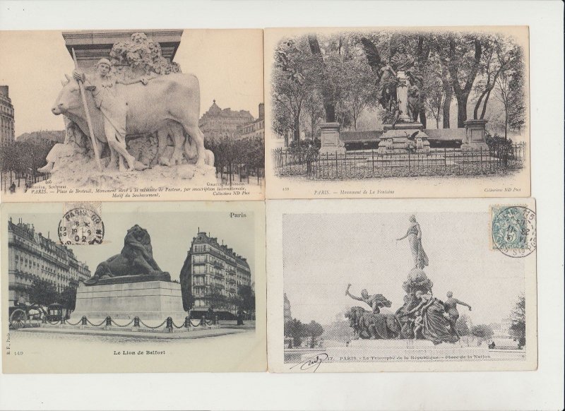 PARIS STATUES 52 Vintage Postcards Mostly pre-1940 (L5604)