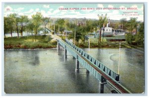 c1910 Cedar Rapids Iowa City Interurban Bridge Iowa IA Vintage Antique Postcard