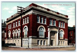 c1950's Davenport Commercial Club Building Entrance Davenport Iowa IA Postcard 