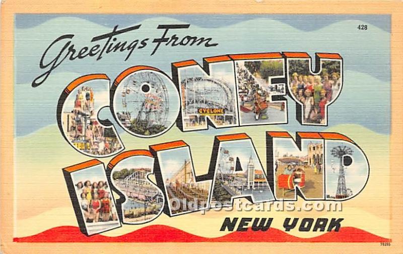 Greetings from Coney Island, NY, USA Amusement Park Unused 