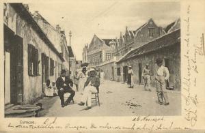 curacao, D.W.I., WILLEMSTAD, Street Scene with People (1904)