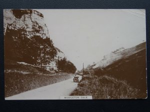 Derbyshire MIDDLETON DALE showing Vintage Motor Car c1913 RP Postcard
