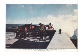 Cannon, Gun Salute At Fort Henry, Kingston, Ontario, Vintage Chrome Postcard #2