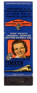 Timken Roller Bearing, Canton, Ohio, Matchbook Cover, Train, Advertising