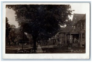 Princeton Illinois IL Postcard RPPC Photo Some Main St. Residences c1910's