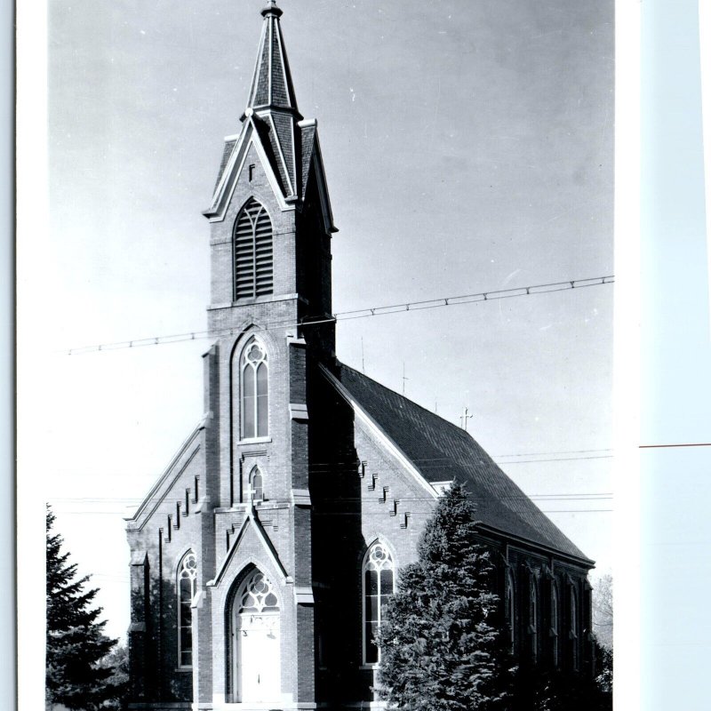 c1950s Nashua, IA RPPC St. Michael's Catholic Church Beautiful Brick Bldg. A110