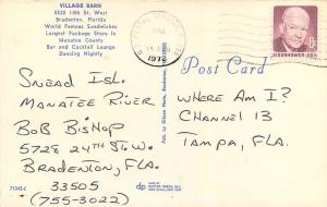 VILLAGE BARN BRADENTON FLORIDA WHERE AM I? CHANNEL 13 TAMPA FL OLD CARS POSTCARD