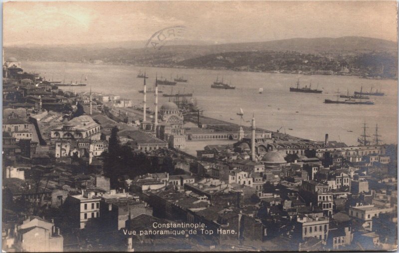 Turkey Istanbul Constantinople Vue Panoramique de Tophane Vintage RPPC C245