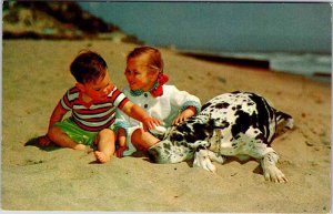 Postcard PEOPLE SCENE Jacksonville Beach Florida FL AL9358