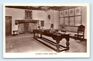 RPPC Sulgrave Manor Dining Hall interior Northamptonshire England UK  Postcard