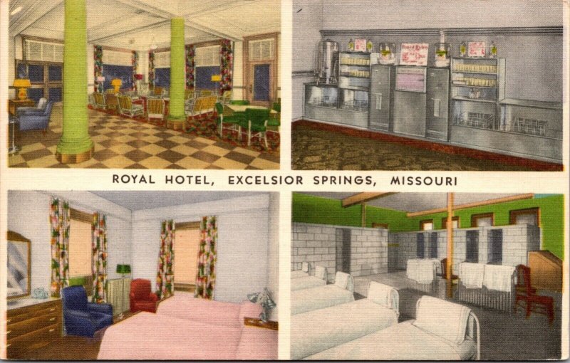 Linen Postcard Royal Hotel in Excelsior Springs, Missouri~136148