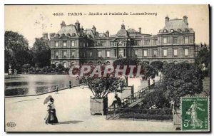 Postcard Old Garden Paris and Luxembourg Palace