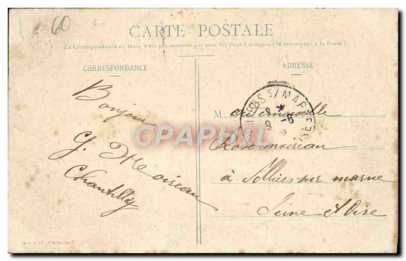 Old Postcard Chateau de Chantilly View the Court & # 39Honneur