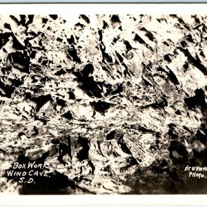 c1940s Wind Cave, So. Dak. RPPC Park Boxwork Formation Real Photo Postcard A87