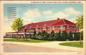 Clubhouse at Credit Island Public Golf Course Davenport Iowa Postcard PC121