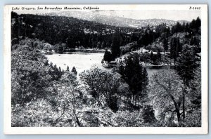 1944 San Bernardino California Vintage Postcard Lake Gregory Aerial View Posted