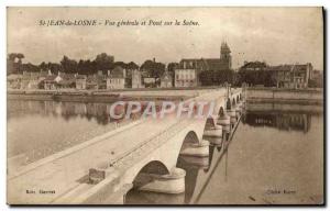 Old Postcard St Jean De Losne Vue Generale And Bridge On The Saone