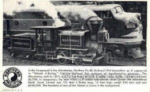 Northern Pacific Railway Train, Railroad, Locomotive  Unused 