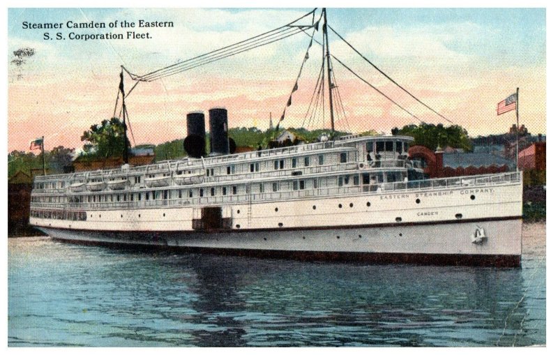 Steamer Camden of Eastern S.S. Corporation Fleet Ship Postcard. Posted