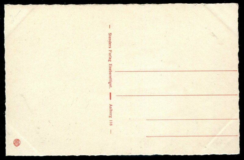 h4018 - DENMARK Aalborg Postcard 1920s Town Square