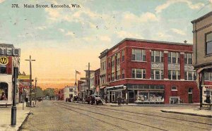 Main Street Kenosha Wisconsin 1916 postcard