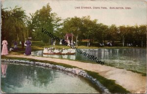 Lake Starker Crapo Park Burlington Iowa Postcard PC254