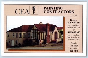 CEA Painting Contractors Advertising Seattle Washington WA Vintage Postcard